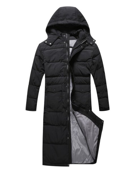 Winter Trendy Plus-Size Men's down Jacket, Long Over-The-Knee, Extra Large Size, Loose Fit, Thickened and Warm Coat