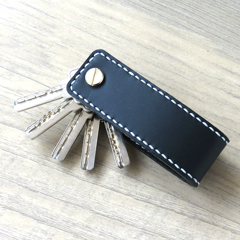 Key bag handmade, leather small keychain, DIY, genuine leather, cowhide