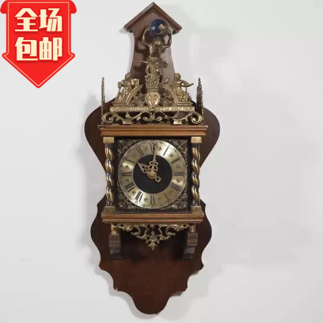 1950s Western Antiquity Dutch mechanical clock hanging bell Gravity bell Pendulum Clocks Big Pendulum Bells Bell Old Objects
