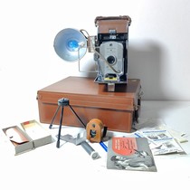 Spot antique 1948 orange-red Polaroid 95A large leather cavity camera with magnesium wire flash 9-piece ornament