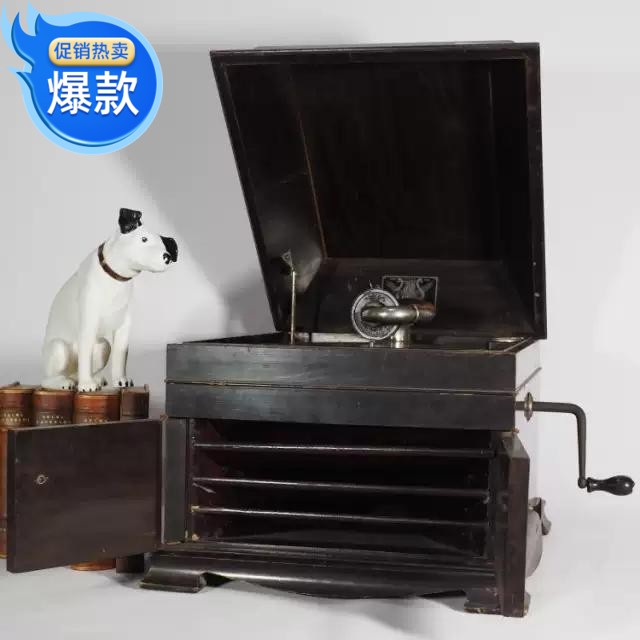 Western antique Japanese bird card Griffin box type desktop black adhesive record machine Hand-shaking grammaine sound sound sound good