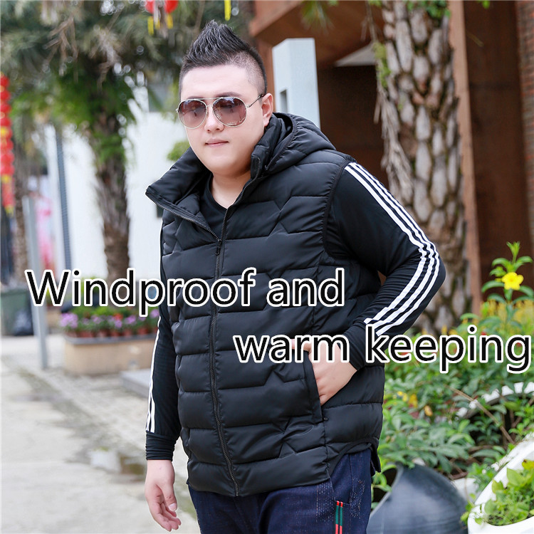 Thêm phân bón để tăng vest nam mùa đông thêm kích thước lớn xuống bông mỡ cotton vest béo nam vest nam 340 kg áo khoác thu đông