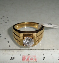 18k gold-plated gemstone ring zircon ring inlaid jewelry for men and women