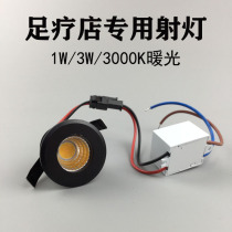 Foot therapy shop special lamp foot bath shop for led small spotlight 1W Bath club embedded 3W spotlight bull eye lamp