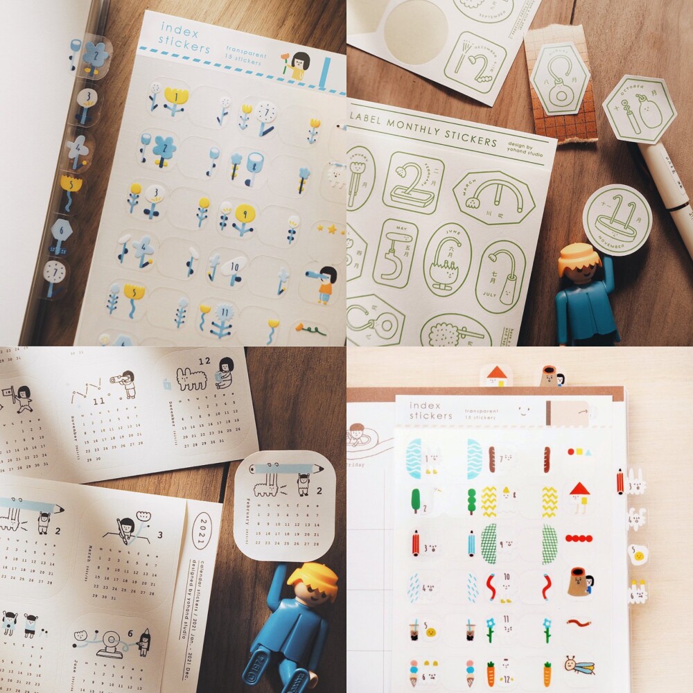 Spot Right Hand Superman New Month Indexed Sticker Lunar Calendar Digital Flowers 2022 Handbooks Superman stickers Full set