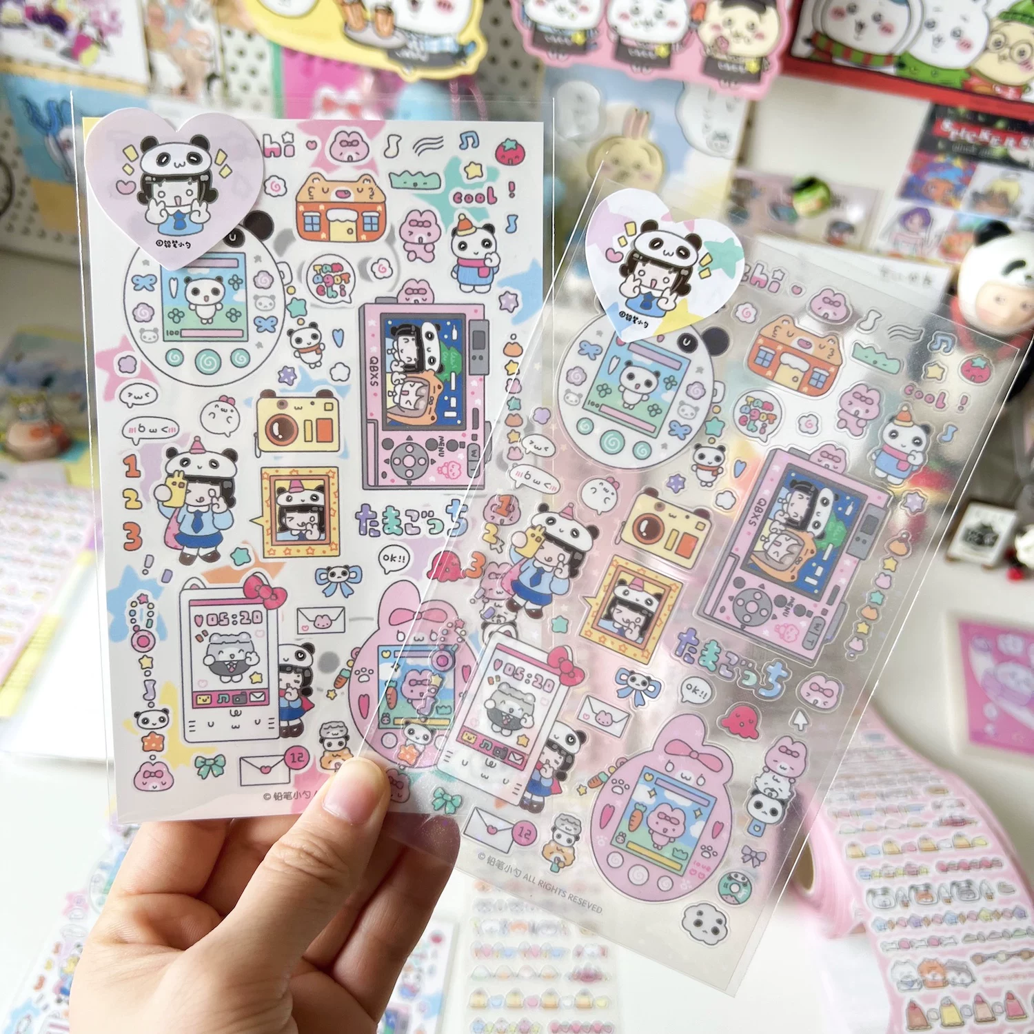 铅笔小勺 Cute Tamagotchi, photo frame, waterproof sticker, panda, scheduler
