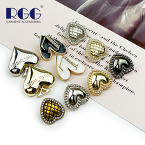 Fashionable heart-shaped metal button love peach heart button all-match womens shirt cardigan sweater button suit coat button