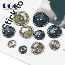 Simple retro metal button irregular two-eye button made of old ancient silver alloy buckle mens clothes buckle womens clothing buckle