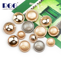 Fashion metal button classic retro round button glossy mushroom buckle simple and elegant men and women all-match clothes buckle