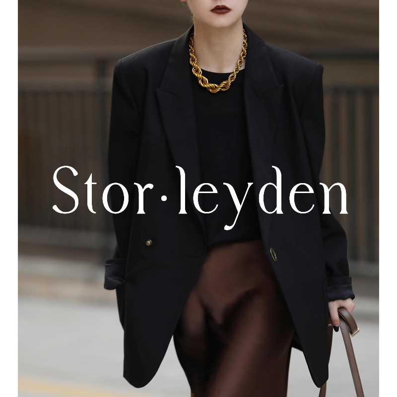 Storleyden'Old Money Style' Black Blazer Loose Fit Elegant Shoulder Pads High-End White Blazer for Women Autumn