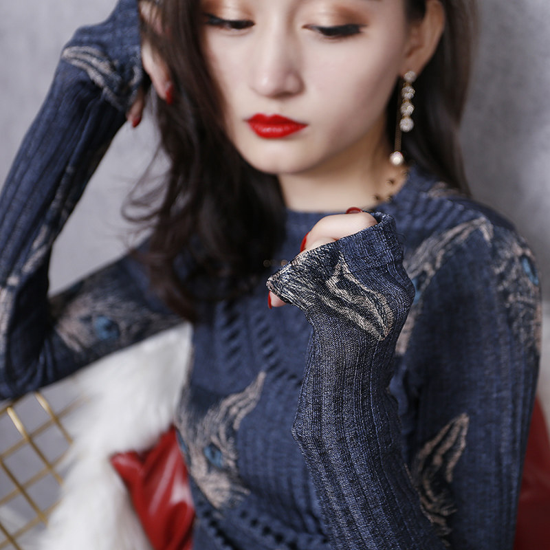 European Standing Autumn Dress Women's Clothing 2022 New European Stock Tide New Blouse Women 100 Hitch Long Sleeve T-shirt Pure Cotton Inner Lap