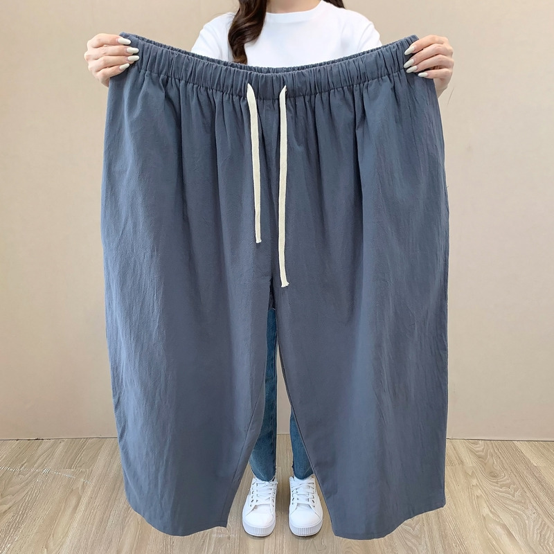 Summer Pants Suitable for Overweight People, Cotton and Linen, Loose Casual Cropped Pants, over 300 Pounds, Gift for Dad, Elastic Waist, Trendy for the Plus Size Summer Pants Suitable for Overweight People, Cotton and Linen, Loose Casual Cropped Pants, over 300 Pounds, Gift for Dad, Elastic Waist, Trendy for the Plus Size