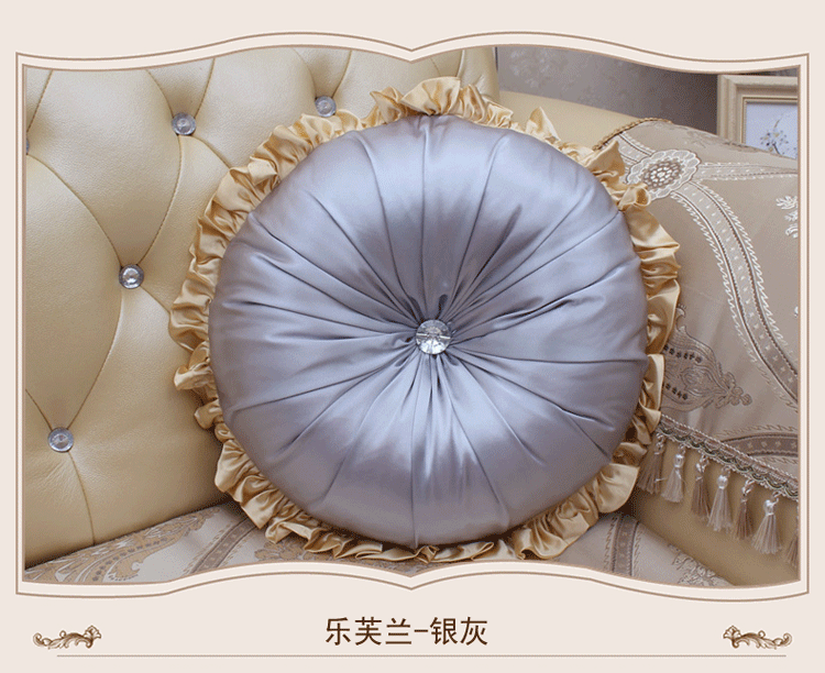 Sofa da cao cấp châu Âu có lõi gối tròn sang trọng gối tròn gối gối túi xe hơi trở lại - Trở lại đệm / Bolsters gối mền 2 trong 1