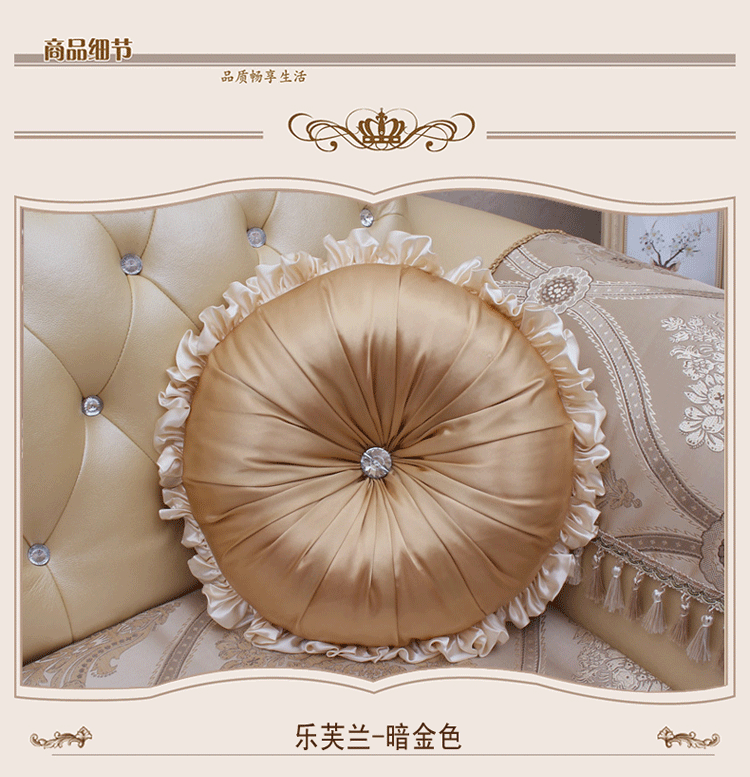 Sofa da cao cấp châu Âu có lõi gối tròn sang trọng gối tròn gối gối túi xe hơi trở lại - Trở lại đệm / Bolsters gối mền 2 trong 1