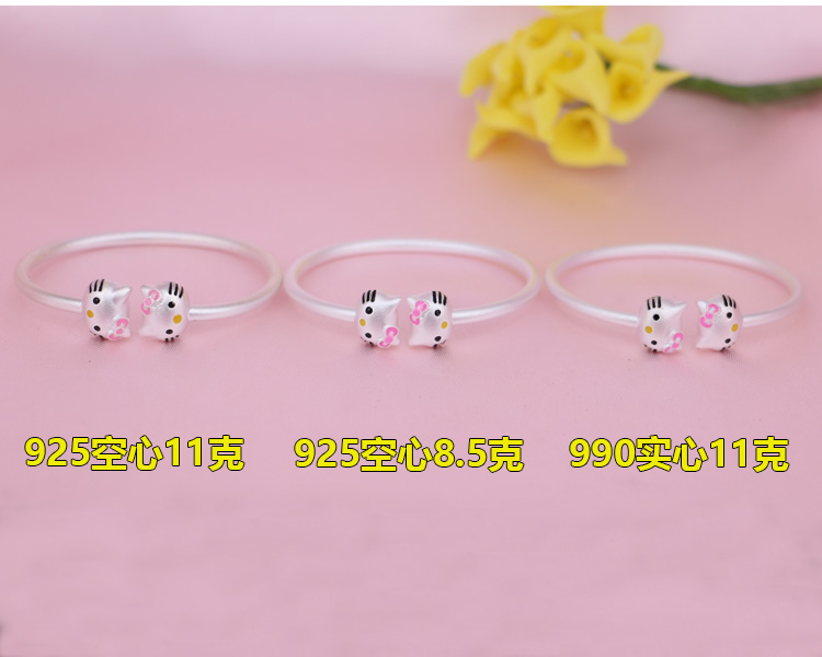 Hello kitty Hello Kitty khai trương vòng tay bạc 990 sterling mẫu nữ Nhật Bản và Hàn Quốc vong deo tay