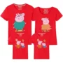 Áo dài hè cho phụ huynh và trẻ em một gia đình gồm ba chiếc áo thun ngắn tay mới dành cho phụ nữ lợn lợn Peggy phiên bản tiếng Hàn của mẫu giáo thủy triều áo gia đình