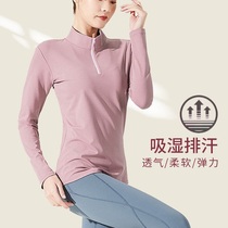 Sportswear yoga clothes tops long-sleeved slim fitness womens running training spring and autumn new quick-drying clothes in stock