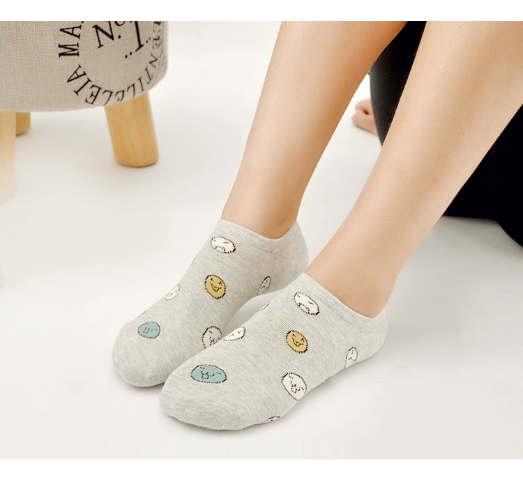 Thiếu niên cotton hoạt hình cotton vớ cotton cười Đại học gió nông miệng nữ vớ dễ thương nhãn thể thao mùa hè