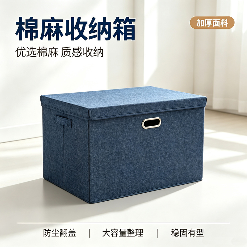 Clothes Storage Box, Cotton and Linen Household Fabric Organizer, Large Capacity for Wardrobe, Foldable Clothing Storage Basket, Magic Tool Clothes Storage Box, Cotton and Linen Household Fabric Organizer, Large Capacity for Wardrobe, Foldable Clothing Storage Basket, Magic Tool