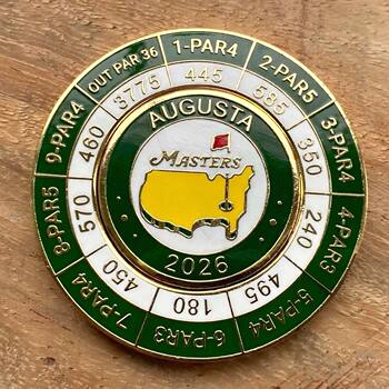 New golf mark masters scorecard metal ball marker golf ball marker