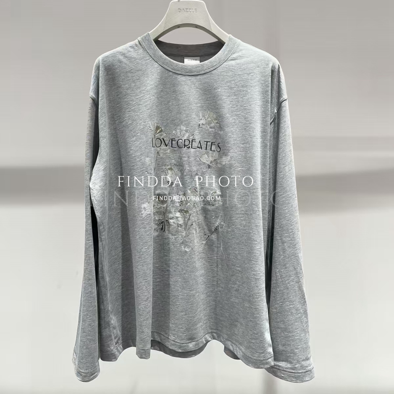2K2Ba61 D大【Findda Counter Genuine Product】26 Summer 1 999 Light Gray Long-Sleeved T-Shirt