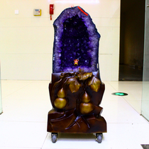 Natural purple crystal cave ornaments Amethyst cave agate cave money bag cornucopia original stone Zhaicai town house feng shui