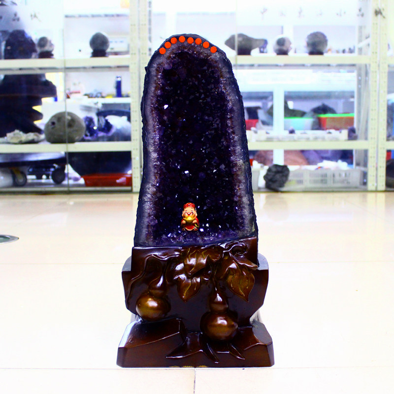 Uruguay's natural amethyst cave hem Purple Crystal Cave Original Stone dragon egg polybap Money bag New home gifts-Taobao