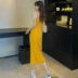 2020 hè mới chic chic gợi cảm backless váy midi eo thắt lưng hông không tay váy phụ nữ - Váy eo cao