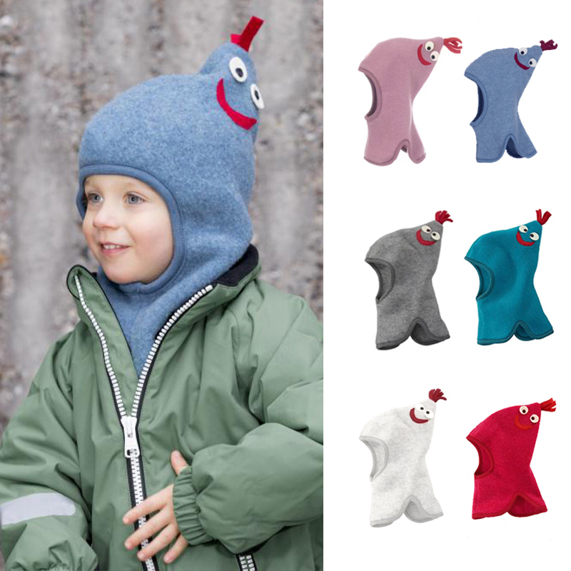 British Mina Huge Baby and Toddler Chicken-Shaped Hat, Soft Autumn and Winter New Style, Warm Head Wrap for Boys and Girls