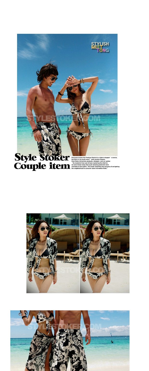 Bãi biển gợi cảm tụ tập bãi biển quần áo bơi nữ bikini ba mảnh khăn choàng đen quấn khăn phù hợp với cặp vợ chồng - Vài đồ bơi đồ đôi đi biển cho nữ