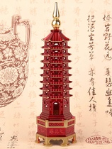 Red copper Wenchang Tower 13 floors about 30 cm high office study decoration