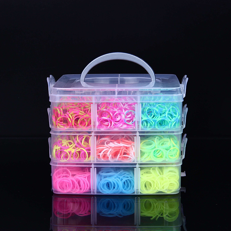 Woven rubber band rainbow loom diy children handmade toy 4500 stick leather band set girl gift