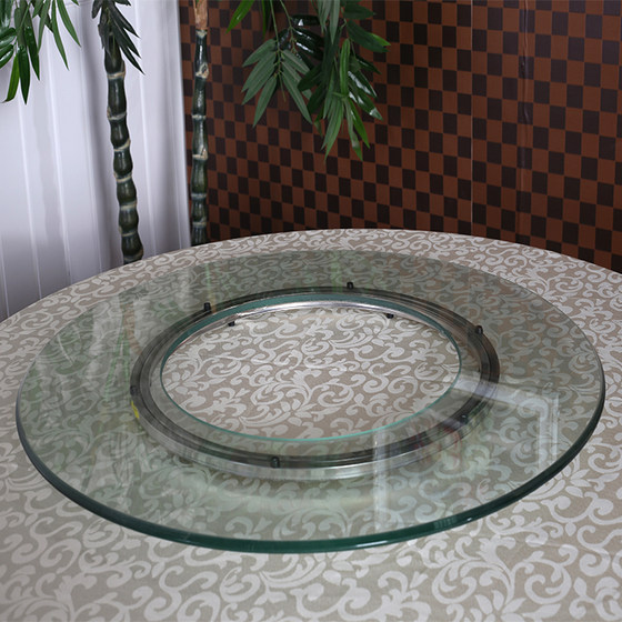 식탁 냄비 턴테이블 강화 유리 원형 테이블 턴테이블 가정용 테이블 유리 턴테이블 테이블 상단 구멍 중공 턴테이블
