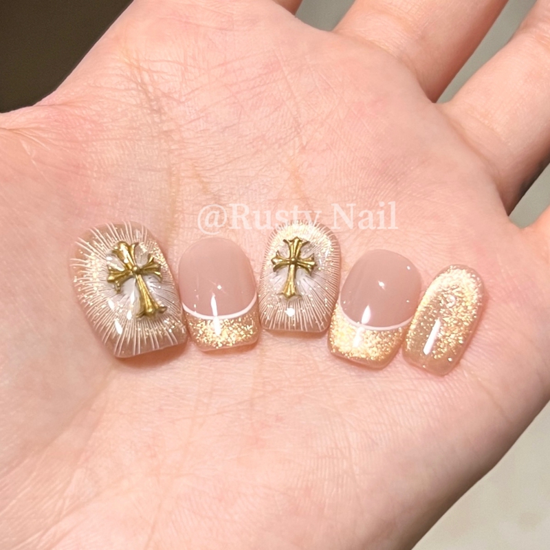 【Divine Light】Sweet and Cool High-End French Cat Eye Handmade Wearable Nails Short Nail Art Stickers 【Divine Light】Sweet and Cool High-End French Cat Eye Handmade Wearable Nails Short Nail Art Stickers