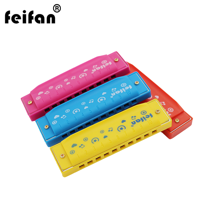 Children's 10-hole plastic polyphonic harmonica German beginner self-study performance increase tutorial blues pop music score