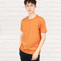 Mens short sleeve T-shirt 2021 summer new solid color cotton top half sleeve round neck solid color breathable simple T-shirt