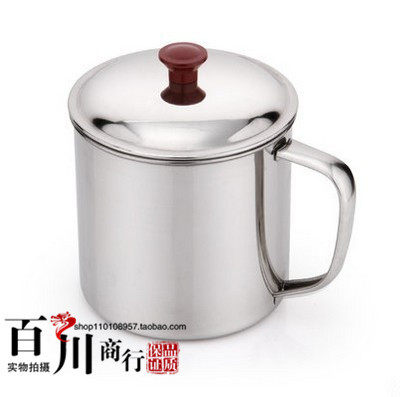 9 cm stainless steel water cup with lid tea cup tea jar with handle adult drinking cup household large tea cup brushing teeth