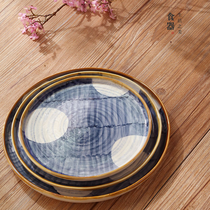 Lototo Japanese ceramics tableware household and food dish food dish creative ikea plate nice dish bowl