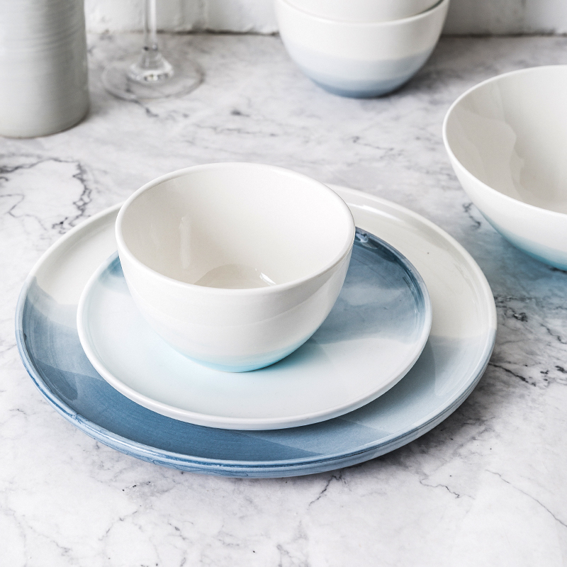 Lototo Japanese household ceramic bowl bowl tableware creative nice bowl ikea single rainbow such use large soup bowl