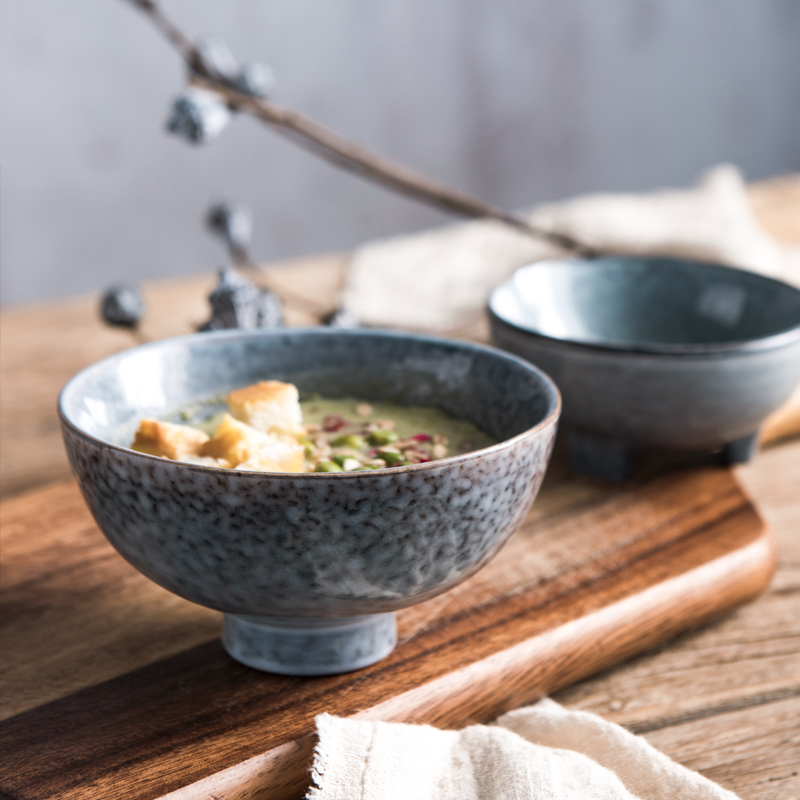 Lototo Japanese ceramic bowl salad bowl mercifully rainbow such use creative household rainbow such as bowl bowl dessert bowl bowl three feet for breakfast