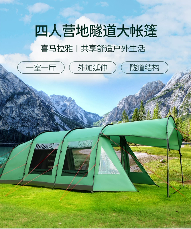 lều đi rừng Himalaya Lều Cắm Trại Ngoài Trời Dày Chống Mưa Lều Cắm Trại Hai Phòng Và Một Phòng Khách Không Gian Lớn Đường Hầm Lều dựng trại chữ a lều cắm trại giá rẻ