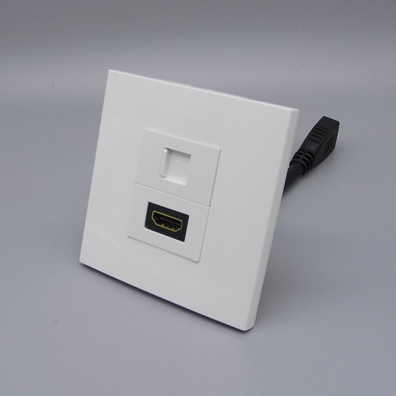 Type 86 2 0HDMI with extension line RJ45 ultra five-type socket panel HDMI high-definition multimedia computer panel