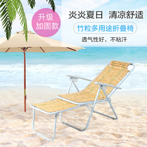 Simple bamboo and wood leisure outdoor beach folding chair lazy tatami tatami single backrest reclining lunch chair lunch break treasure