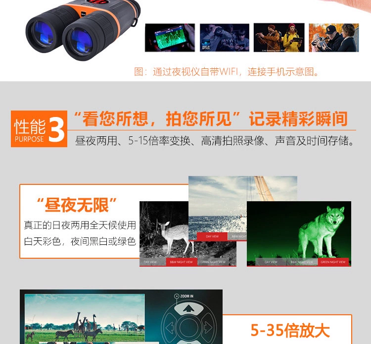 Ống nhòm nhìn đêm hồng ngoại kỹ thuật số hồng ngoại Orfa thế hệ thứ 4 DB550 + camera và video APP - Kính viễn vọng / Kính / Kính ngoài trời
