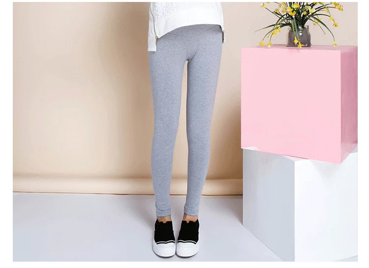 Bà bầu quần legging xuân hè 2018 mới Mặc thon gọn nâng bụng cotton cỡ lớn cho mẹ mặc quần dài