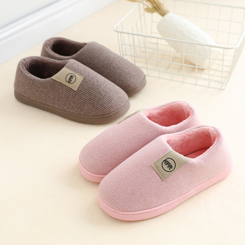 Large Size Code New Home Cotton Slippers Winter Full Package Rear Heel Sitting Child Maternity Winter High Bag Heel Autumn Knit