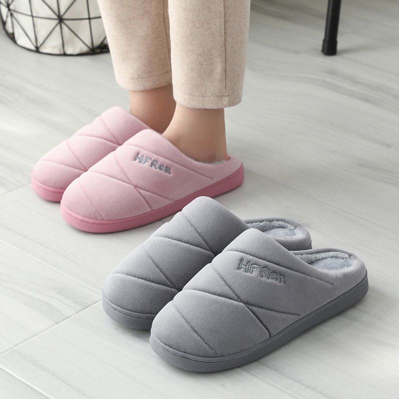 2020 new adult cotton slippers large size room Bedroom half bag heel sleeping shoes wool towmen winter warm and thick