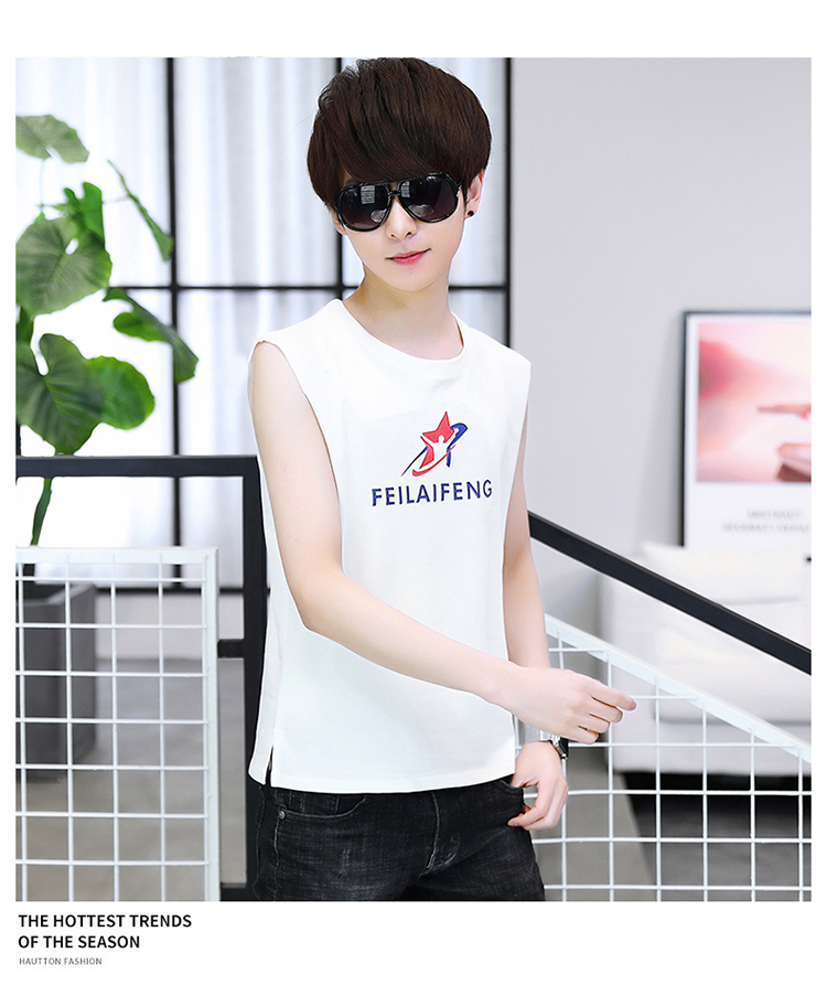 Cậu bé mùa hè 14 Áo thun không tay 16 Áo vest thiếu niên nam Cotton Cane 12 Học sinh trung học 13 Trẻ lớn 15 tuổi - Áo vest cotton vest trung niên