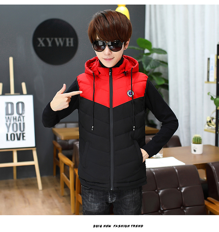 Áo khoác mùa đông xuống 12 dày 13 áo vest bé trai 14 bé trai 15 học sinh trung học cơ sở 16 ấm áp 18 tuổi áo khoác nam giả vest