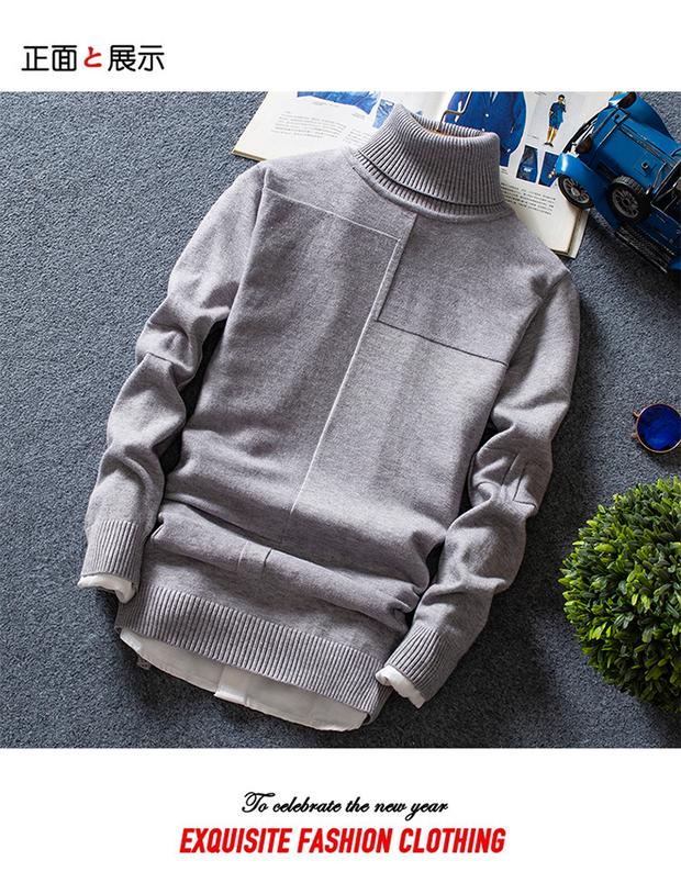 Winter 13 teen 14 boys áo len cao cổ Slim 16 áo len 17 nam cơ sở 18 tuổi học sinh trung học áo nam đẹp